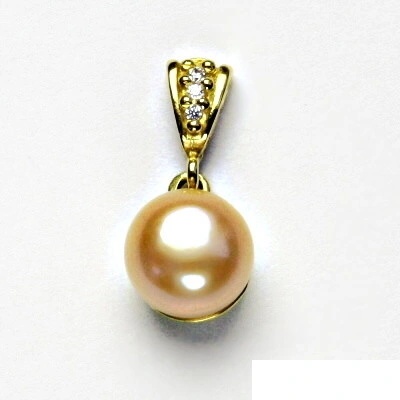 Čištín Zlatý přívěsek přírodní perla lososová P 1298