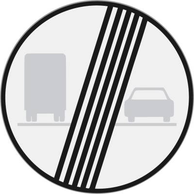 Dopravní značka B22b Konec zákazu předjíždění pro nákladní automobily
