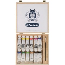 Schmincke Akademie Sada akrylových barev a štětce v dřevěném boxu 12 x 60 ml
