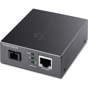 TP-Link FC111B-20, 10-100Mbps RJ45 към 100Mbps SM SC влакно, 20км, Черен (FC111B-20)