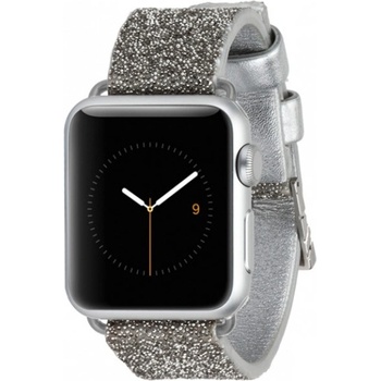 Case-Mate Луксозна кожена (естествена кожа) каишка за Apple Watch 44, 45, 46, Ultra 49 мм - Casemate Brilliance Leather Strap (сребрист) (CM033479)