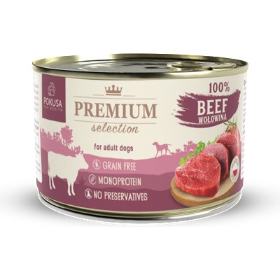 POKUSA - 100% говеждо месо, консерва за кучета, 400 гр, 850 гр. - Полша (PO_1Bf-850)