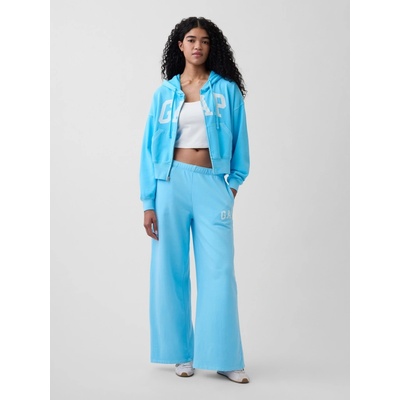 GAP Tepláky s logom wide-leg Modrá