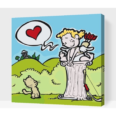 Vymalujsisam Maľovanie podľa čísiel Amor a mačiatko