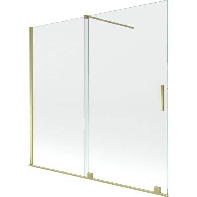Mexen Velar двукрила подвижна преграда за вана 170 x 150 cm, прозрачна, златист (896-170-000-01-50)