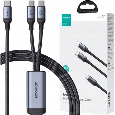 Joyroom SA21-1T2 C-2C USB-C (M) - 2x USB-C (M) 100W, 1.5m, černý