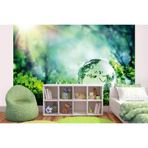 DIMEX ART Самозалепваща се флизелинова фототапета глобус върху мъх 375 x 250 см