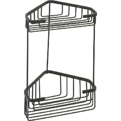 GEDY 2482-14 Smart dvojposchodová rohová polica 20 x 32,5 x 15,1 cm, čierna mat