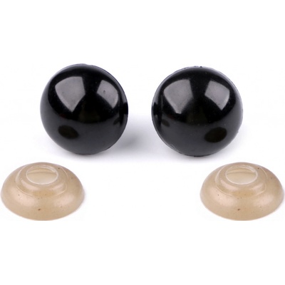 Bezpečnostní oči s pojistkou 16 mm černé , cena za 2 kusy , pár