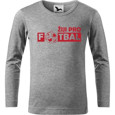 Dobrý triko Dětské bavlněné triko Žiji pro fotbal Tmavě šedý melír