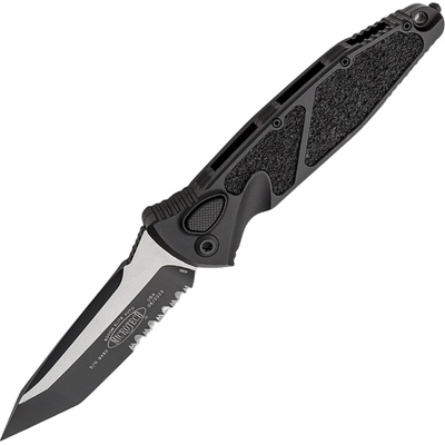 ! Microtech SOCOM ELITE T/E-AUTO BLACK TACTICAL PARTIAL SERRATED 161A-2T
