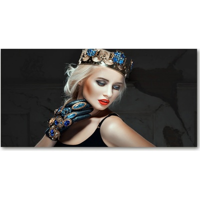 Foto obraz sklo tvrzené Žena v korune 100x50 cm