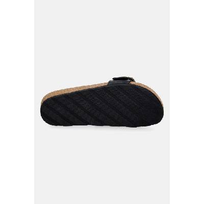 Tommy Hilfiger чехли дамски от кожа TH CLASSIC CORK SANDAL PEARL LTH (FW0FW09344)