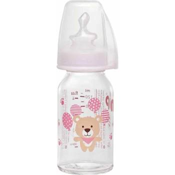 Nip Бебешко стъклено шише NIP - Flow S, 0-6 м, 125 ml, girl (4000821350700)