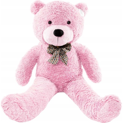Růžový medvídek Miś Gustaw pro děti 0+ 90 cm