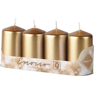 Emocio adventní válec 4ks 50x90 Metal zlaté