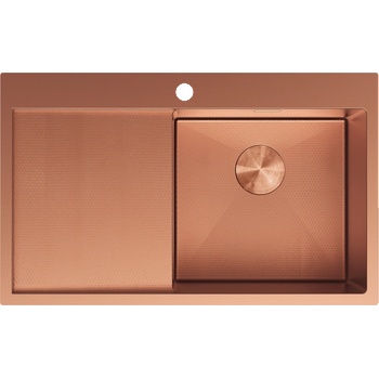 Mexen Exar стоманена мивка с 1 камера и дренаж, дясна 780 x 480 мм, мед HC (6434781010P-65HC)