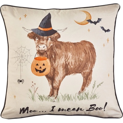 Catherine Lansfield Декоративна възглавница с хелоуински мотив 45x45 cm Halloween Highland Cow - Catherine Lansfield (DS/60640/W/CU45/NT)