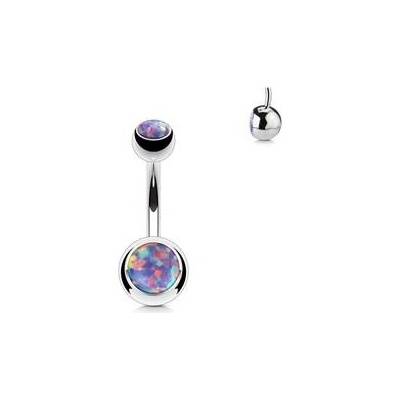 Šperky4U piercing do pupíku banánek opál BS1063-A