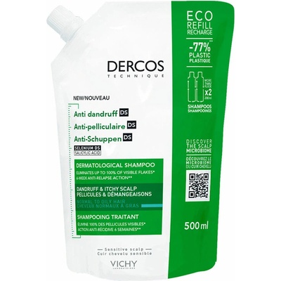 Vichy Dercos Anti Dandruff DS Greasy šampón náplň 500 ml