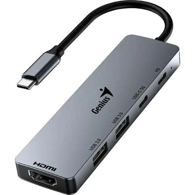 Genius USB Хъб Genius UH-500, 5 в 1, 2 x USB Type-C, 2 x USB Type-A 3.0, 1 x HDMI (2113120019)