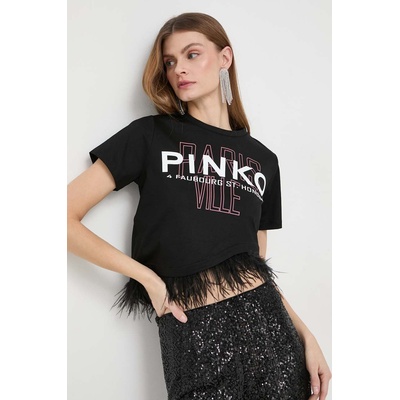 Pinko Памучна тениска Pinko в черно 103130. A1LV (103130.A1LV)