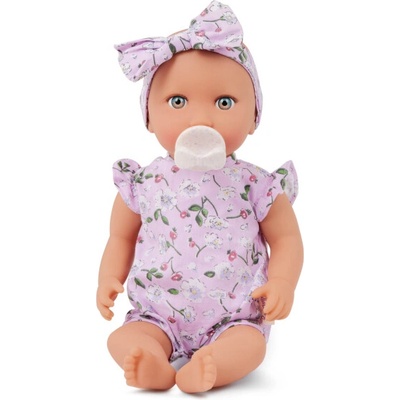 LullaBaby Bábika 35 cm v overale s čelenkou Floral Lila