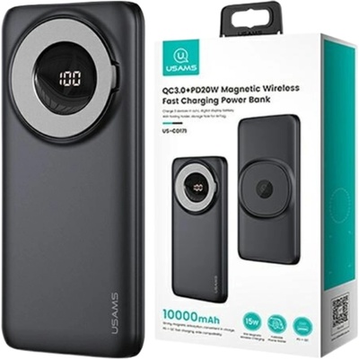USAMS PB62 10000mAh 20W QC3.0+PD Magnetic Wireless Fast Charge black US-CD171