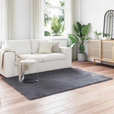 vidaXL Изкуствена овча килим TAFALLA Антрацит 120 x 170 cm Полиестер (42021592)