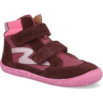 Develab barefoot dětské kotníkové boty Midcut Sneak.2 Burgundy vínové