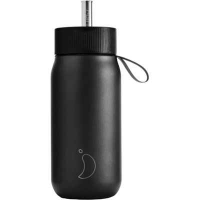 Chilly's Bottles Series 2 Термо чаша със сламка, 750 мл, черен (C750S2SW90RABLK)