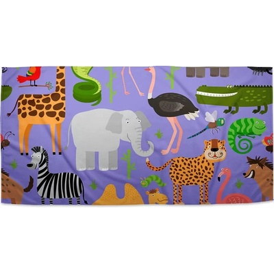 Sablio Ručník s potiskem Animované safari 50 x 100 cm