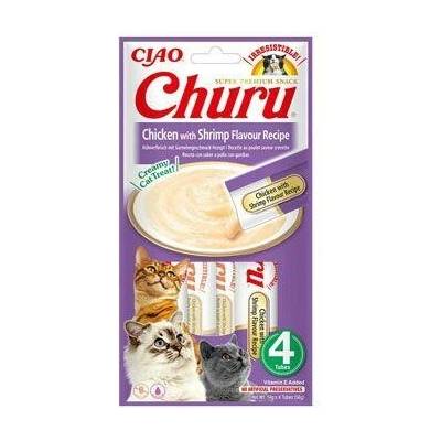 Inaba Churu Pyré cat Kuracie s krevetami 4 tuby 56 g