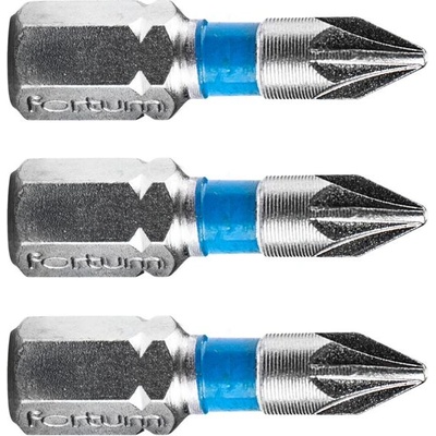 Fortum кръстат накрайник Pozidriv, комплект от 3, PZ 1 x 25 мм, S2 4741301 (4741301)