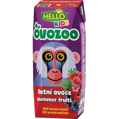 Hello OVOZOO nápoj Letné ovocie 250 ml