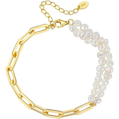 Majya stříbrný náramek s perlami MAELIE pozlacený 11176