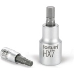 Fortum Накрайник, имбус, 1/4", 61CrV5/S2, матов хром; 4 мм (HX4)