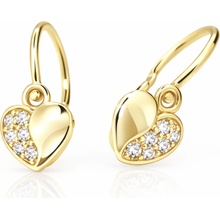 Cutie Jewellery detské náušnice zo žltého zlata C2160-10-X-1 biela