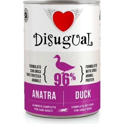 Disigual Консерва куче disugual 96% патица един източник на животински протеин, за пораснали кучета от всички породи - ПАТИЦА, ПАСТЕТ