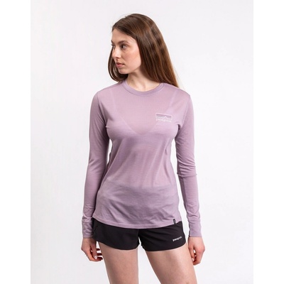 Patagonia W's L/S Capilene® Cool Merino Blend Graphic Shirt Fitz Roy Strata: Quiet Violet