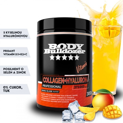 BodyBulldozer Collagen + Hyaluron Vitamin Professional mango elixir 300 g