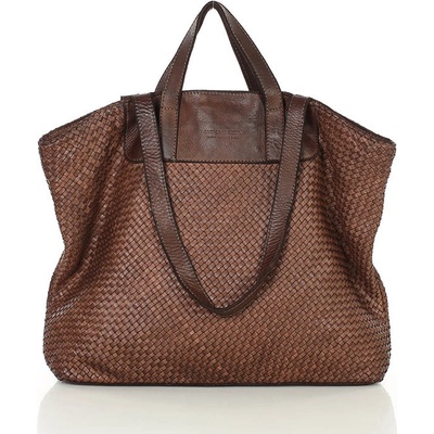 Mazzini Marco kožená shopper taška v186f hnedá
