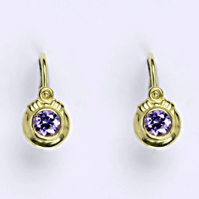 Čištín dětské zlaté s ametystem žluté NK 1382