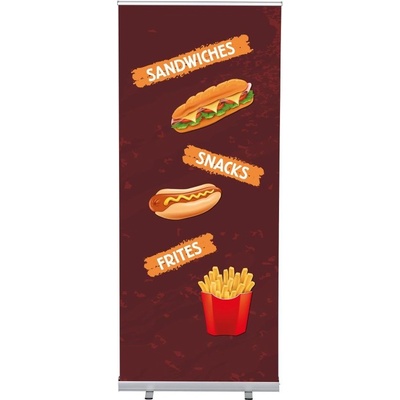 Jansen Display Set Roll-baneru Budget s vytištěným motivem, Svačiny, anglicky, 870 x 2080 mm
