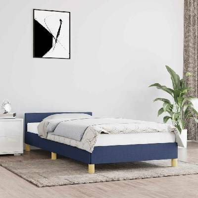 zahrada-XL 347397 Rám postele s čelem bez matrace modrý textil