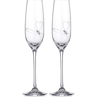 Swarovski Diamante poháre na šampanské Romance s kamienkami 2 x 200 ml