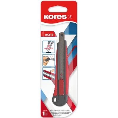 Kores Odlamovací nôž KCS 9 mm šedo červený