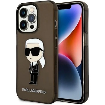 KARL LAGERFELD Кейс Karl Lagerfeld KLHCP14LHNIKTCK за iPhone 14 Pro 6.1"", черен / черен, твърд, Ikonik Karl Lagerfeld (KXG0056521)