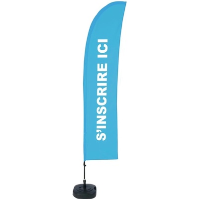 Jansen Display Beach Flag Budget Wind Complete Set Sign In Blue French ECO, 1010 x 4305 mm