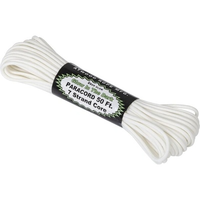 ATWOOD® 550 Paracord Glow In The Dark Rope (50ft) - Бял (GLOW-PC100) (CD-PG5-NL-20)